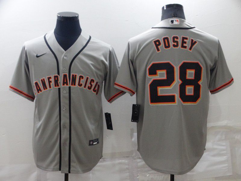 Men San Francisco Giants #28 Posey Grey Game Nike 2022 MLB Jersey->san francisco giants->MLB Jersey